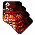 3dRose Dooni Designs Oriental Inspired Designs - Pretty Ornate Japanese Bell Gong Decorated with Foliage Asian Oriental Art - Coasters (CST_116381)