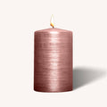 Brushed Metallic Pillar Candles - Rose - 2.5" x 4" - 6 Pack